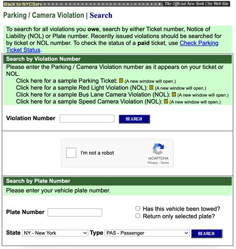 check parking ticket status.